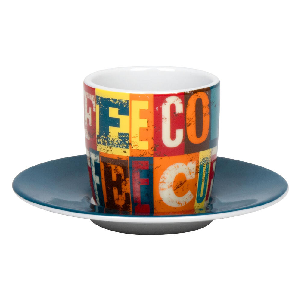 Könitz Espressotasse Coffee Squares, Tasse, Kaffeetassen, Porzellan, Bunt, 85 ml, 1150532835