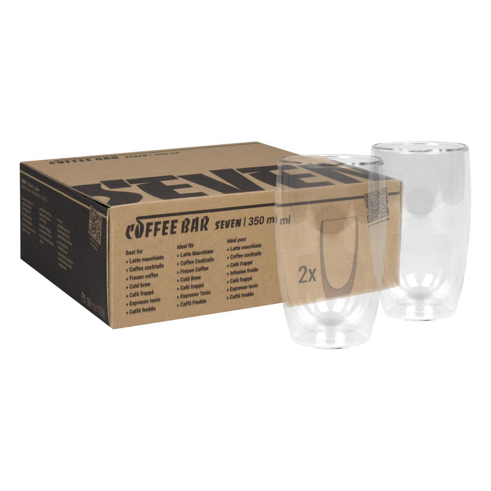 Könitz Latte Macchiato Gläser 2er Set Coffee Bar SEVEN, Becher, Glas, Klar, 350 ml, 1758000007