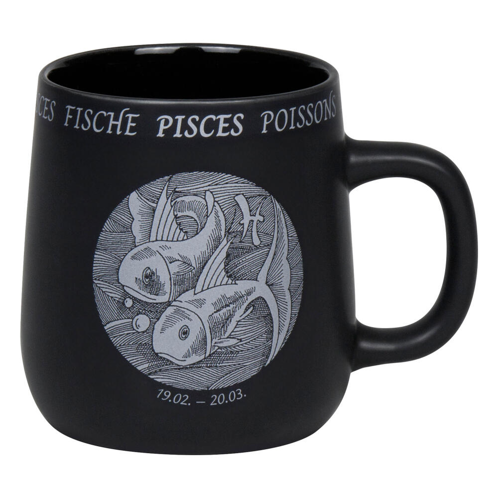 Könitz Mug Zodiac Sign Pisces, Cup, Coffee Cups, New Bone, Black, 395 ml, 1172392883
