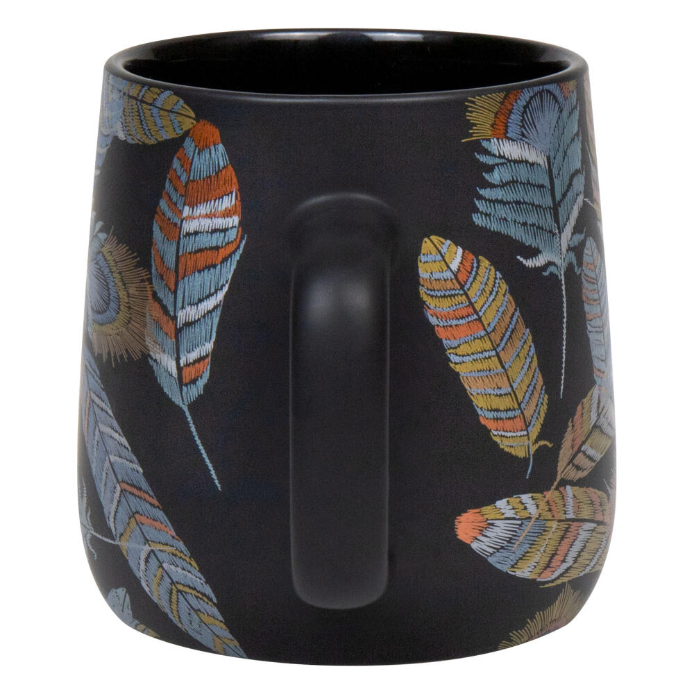 Könitz Mug Shiny Feathers, Cup, Coffee Cups, New Bone, Black, 395 ml, 1172392619