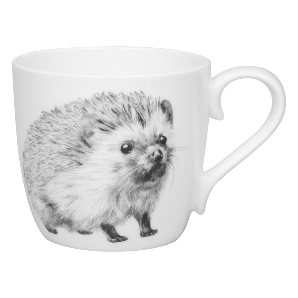 Könitz Mug Amazing Animals Hedgehog, Cup, Coffee Cup, Bone China, Black, 425 ml, 1120572865