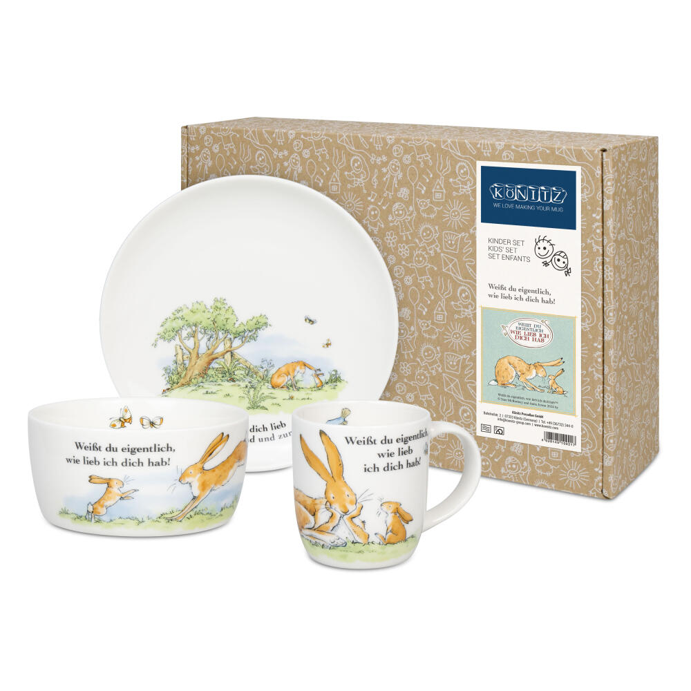 Könitz children's set 3-piece Do you know, plate, cup, bowl, New Bone, colorful, 1150002897