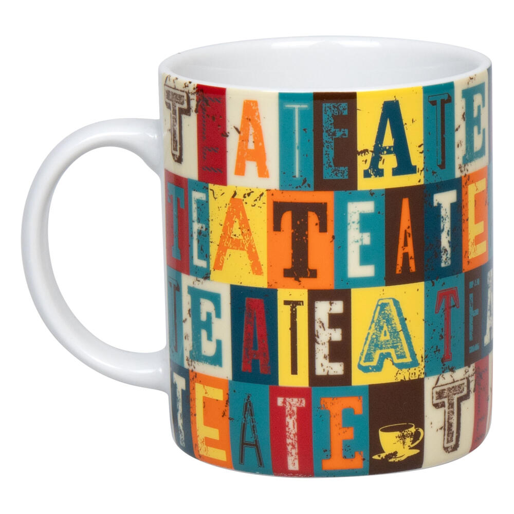 Könitz Mug with Strainer and Lid Tea Squares, Cup, Coffee Cups, Porcelain, Colorful, 300 ml, 1150022834