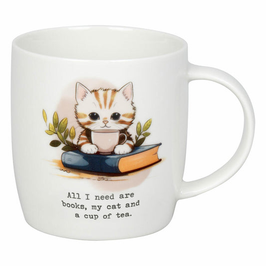 Könitz Becher Books, Cat & Tea, New Bone China, Bunt, 400 ml, 11 7 275 2911