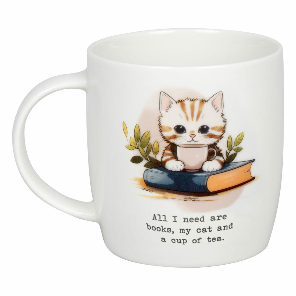 Könitz Becher Books, Cat & Tea, New Bone China, Bunt, 400 ml, 11 7 275 2911