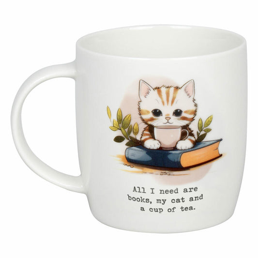 Könitz Becher Books, Cat & Tea, New Bone China, Bunt, 400 ml, 11 7 275 2911