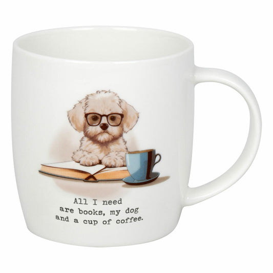 Könitz Becher Books, Dog & Coffee, New Bone China, Bunt, 400 ml, 11 7 275 2914