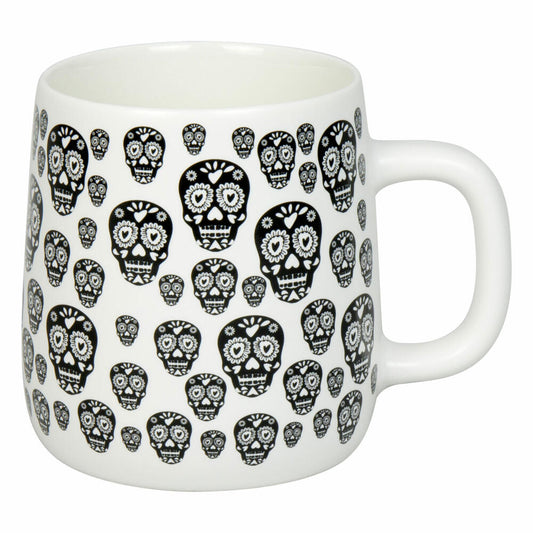 Könitz Becher Calavera Mexicanas White, New Bone China, Schwarz, 395 ml, 11 7 239 2921