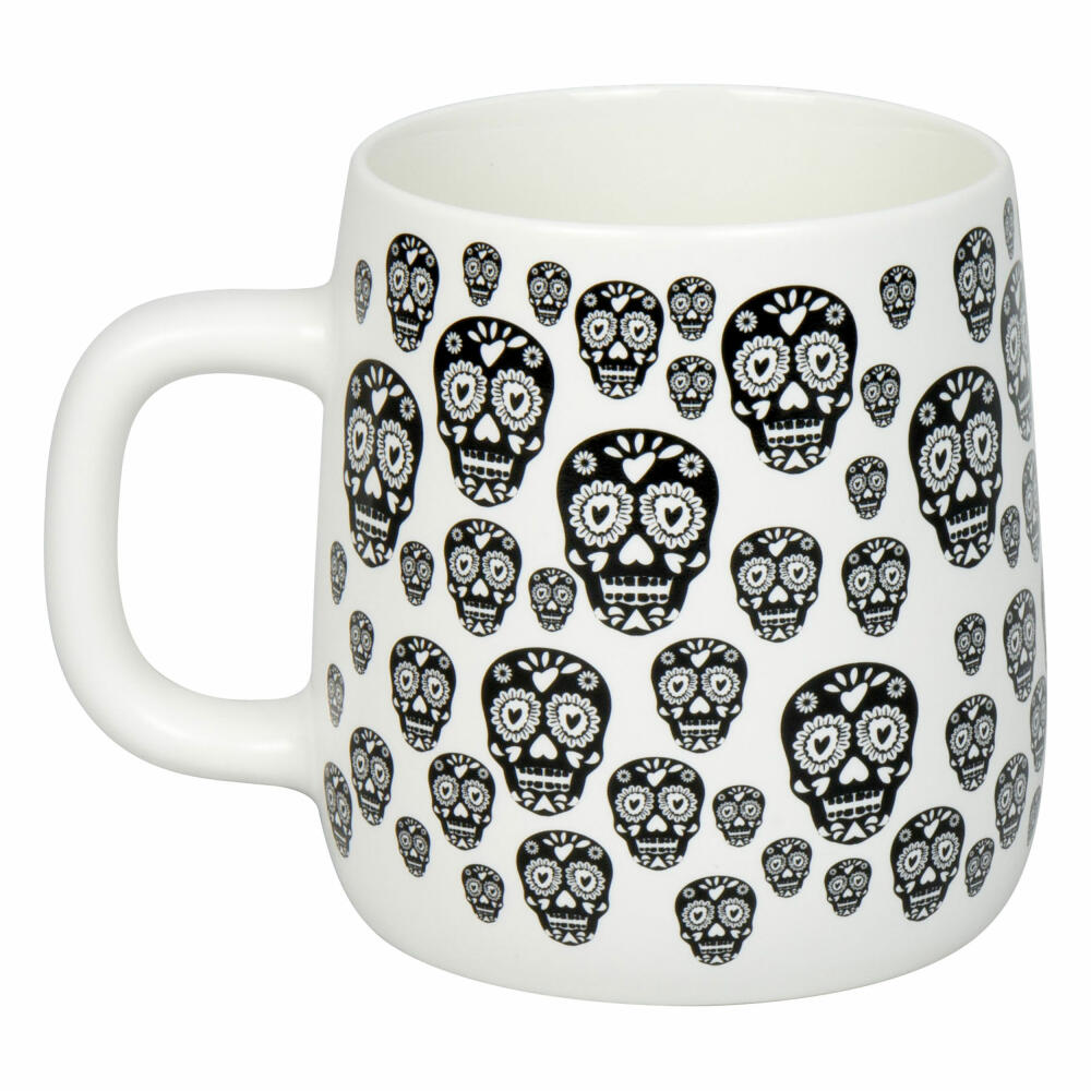 Könitz Becher Calavera Mexicanas White, New Bone China, Schwarz, 395 ml, 11 7 239 2921