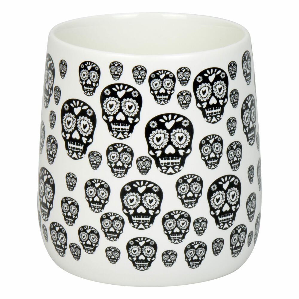 Könitz Becher Calavera Mexicanas White, New Bone China, Schwarz, 395 ml, 11 7 239 2921