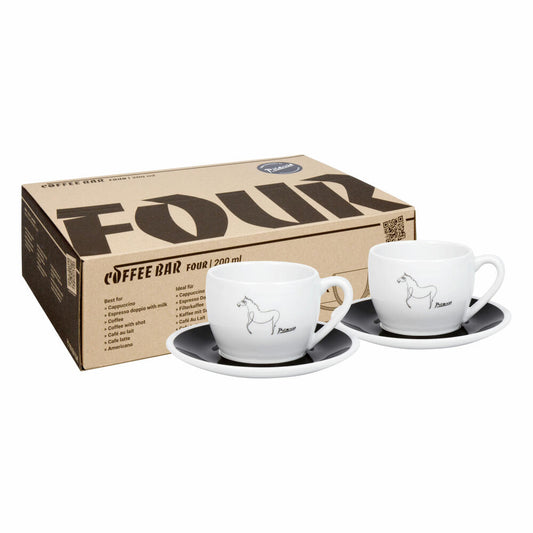 Könitz Cappucciotassen 2er Set Coffee Bar Four - Picasso Le Cheval, Porzellan, Schwarz, 200 ml, 17 5 800 2771