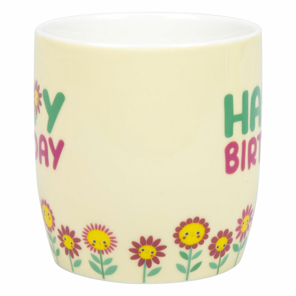 Könitz Becher Happy Birthday, Tasse, New Bone China, Gelb, 400 ml, 11 7 275 2949