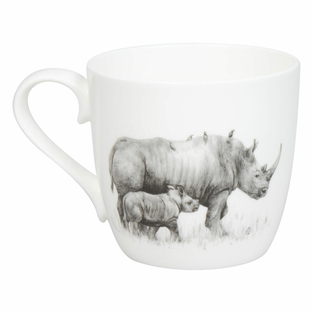 Könitz Becher Amazing Animals - Nashörner, Bone China, Schwarz, 425 ml, 11 2 057 2955
