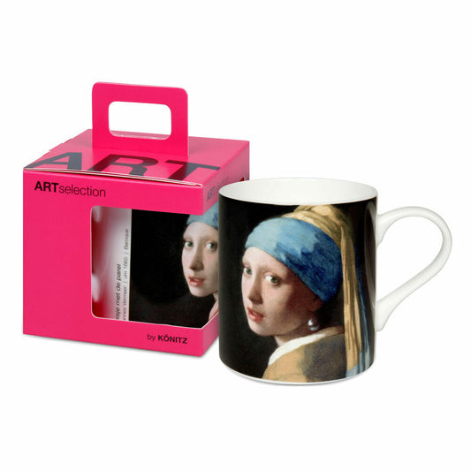 Könitz Becher Mädchen mit dem Perlenohrring - Johannes Vermeer, in Geschenkbox, Bone China, Bunt, 400 ml, 11 5 004 2715