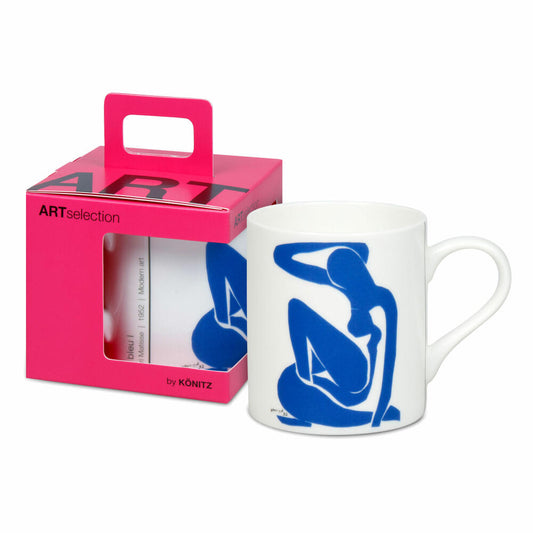 Könitz Becher Nu bleu I - Matisse, in Geschenkbox, Bone China, Blau, 400 ml, 11 5 004 2923