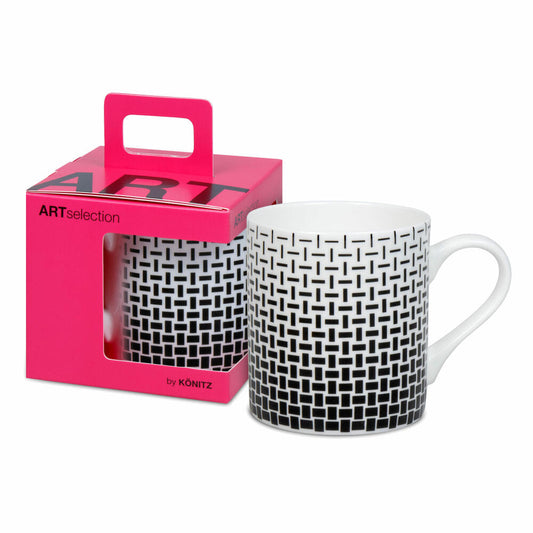 Könitz Becher Graphic 413 - Marcello Morandini, in Geschenkbox, Bone China, Schwarz, 400 ml, 11 5 004 2908