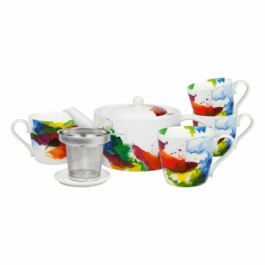 Könitz Tee-Set 6-tlg. On Colour Flow, New Bone China, Bunt, 1400 ml, 11 5 001 1694
