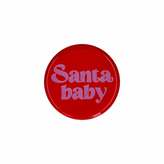 Gift Company Dekotablett Love Trays XS, Santa Baby, Tablett, Eisen, Rot, Ø 12.7 cm, 1214702003