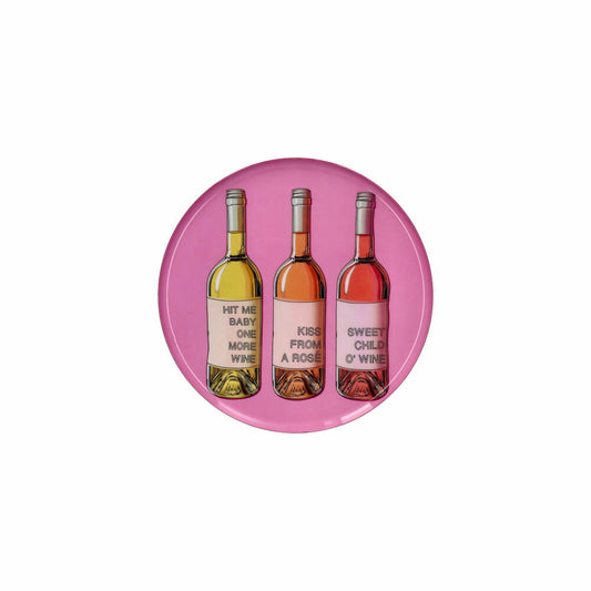 Gift Company Dekotablett Love Trays M, Weinflaschen, Tablett, Eisen, Rosa, Ø 22.8 cm, 1215404012