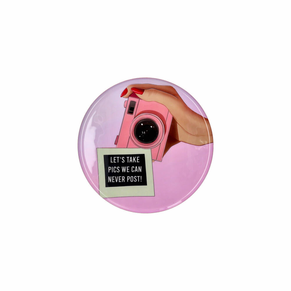 Gift Company Dekotablett Love Trays L, Kamera, Tablett, Eisen, Rosa, Ø 31 cm, 1215805012