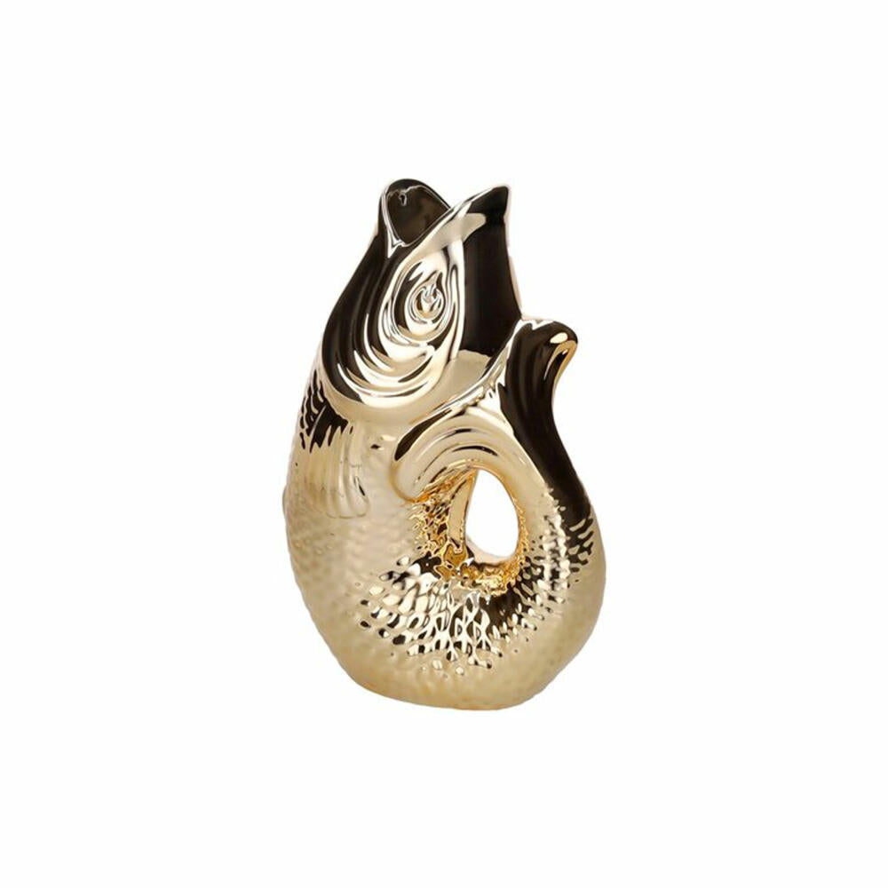 Gift Company Vase Monsieur Carafon S, Dekovase in Fisch-Form, Steingut, Gold, 25.2 cm, 1087403021