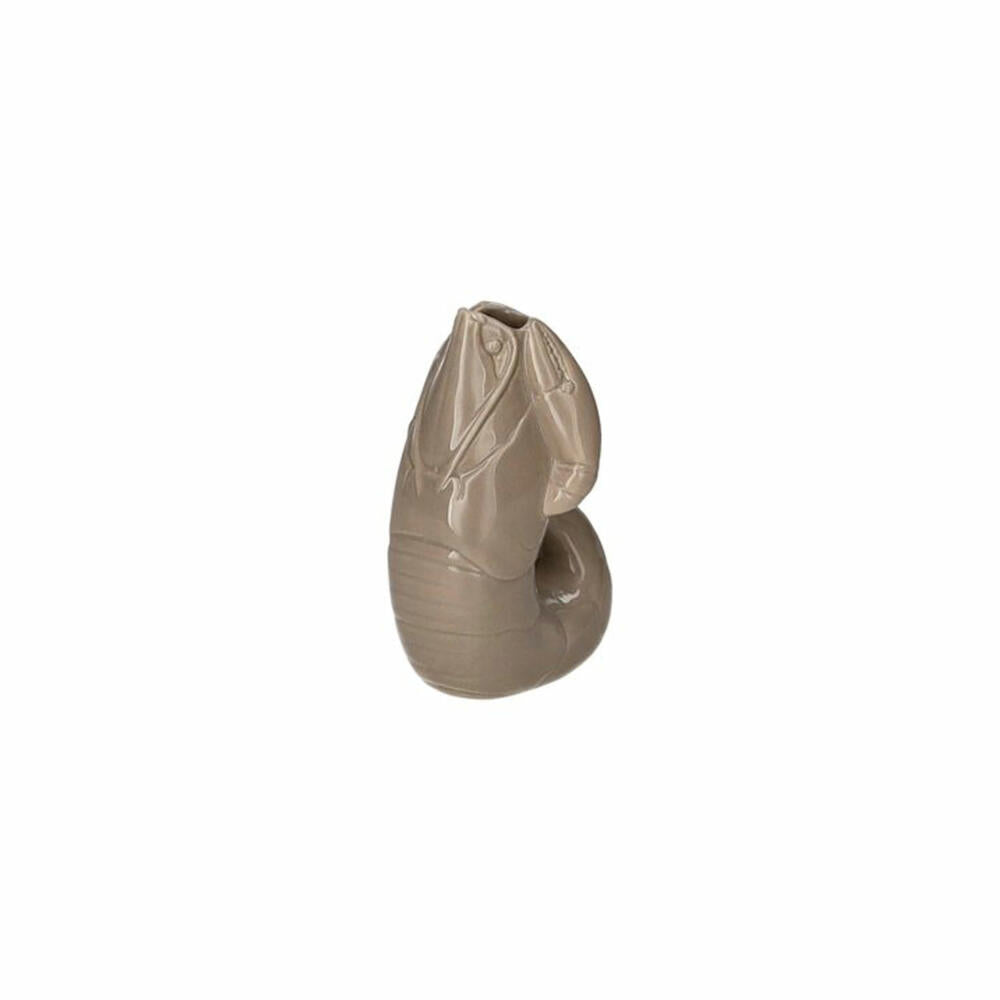 Gift Company Vase Madame Crevette XS, Dekovase in Hummer-Form, Steingut, Sandstone, H 14 cm, 1214502029