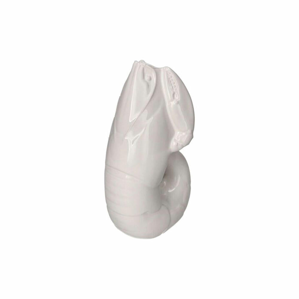 Gift Company Vase Madame Crevette S, Dekovase in Hummer-Form, Steingut, Weiß, H 26.7 cm, 1214503001