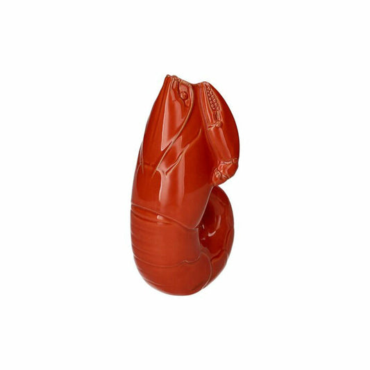 Gift Company Vase Madame Crevette S, Dekovase in Hummer-Form, Steingut, Orangerot, H 26.7 cm, 1214503003