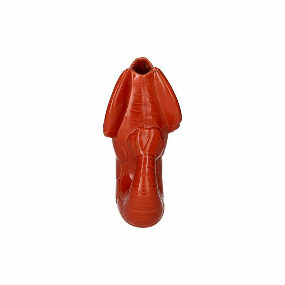 Gift Company Vase Madame Crevette S, Dekovase in Hummer-Form, Steingut, Orangerot, H 26.7 cm, 1214503003