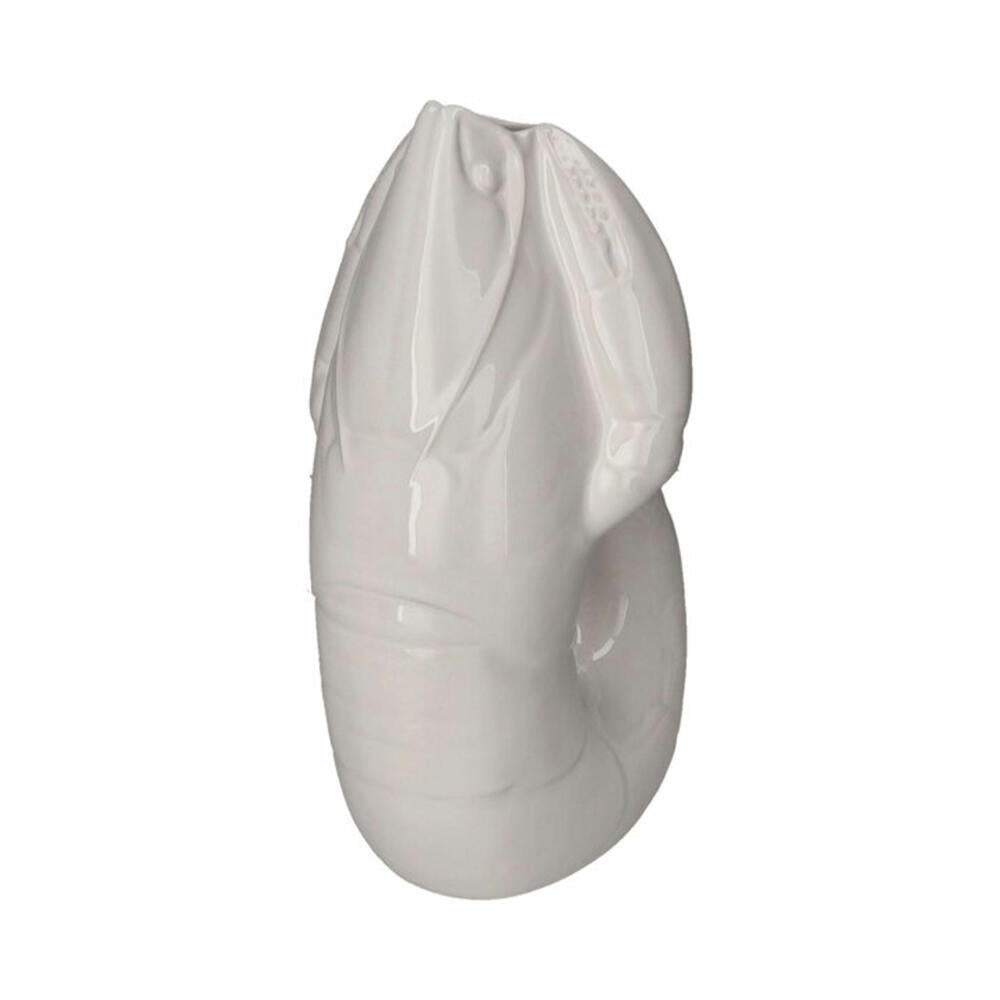 Gift Company Vase Madame Crevette L, Dekovase in Hummer-Form, Steingut, Weiß, H 32 cm, 1214505001