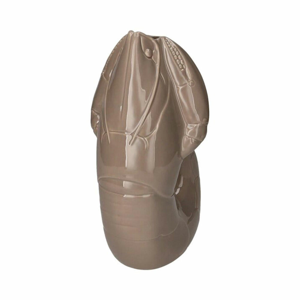 Gift Company Vase Madame Crevette L, Dekovase in Hummer-Form, Steingut, Sandstone, H 32 cm, 1214505029