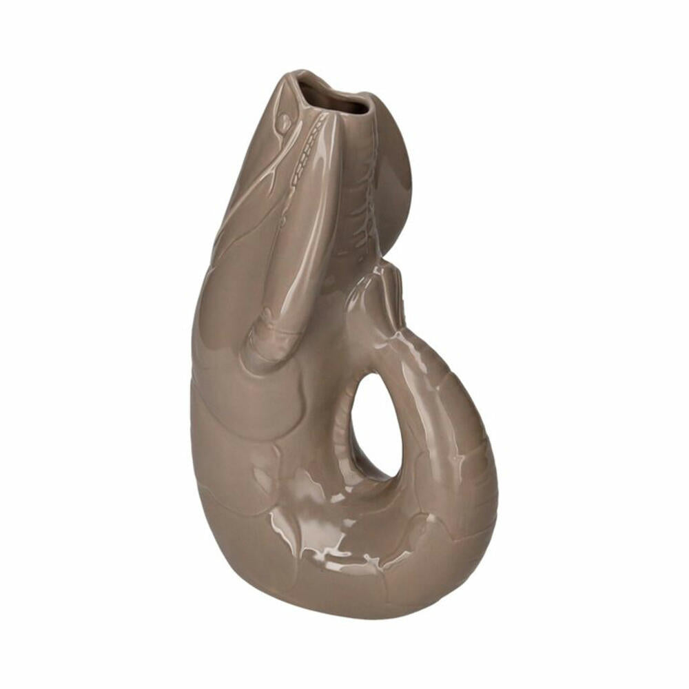 Gift Company Vase Madame Crevette L, Dekovase in Hummer-Form, Steingut, Sandstone, H 32 cm, 1214505029
