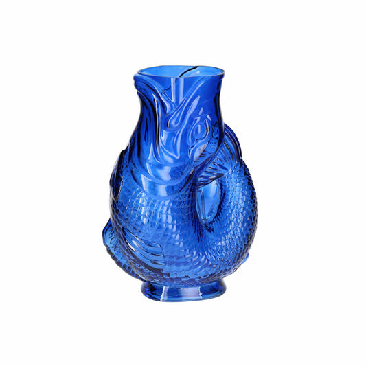 Gift Company Vase Jacquard M, Dekovase in Fisch-Form, Glas, Blau, H 30 cm, 1217104009