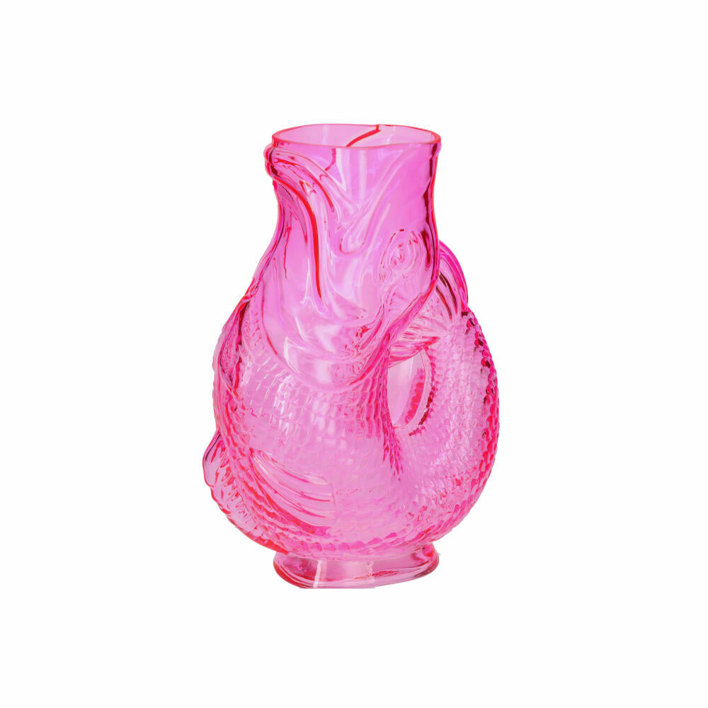 Gift Company Vase Jacquard M, Dekovase in Fisch-Form, Glas, Pink, H 30 cm, 1217104013