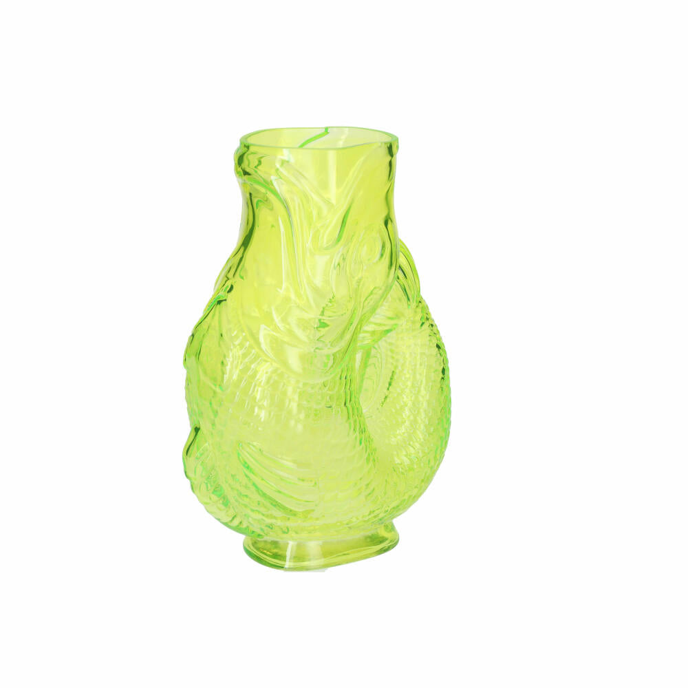 Gift Company Vase Jacquard M, Dekovase in Fisch-Form, Glas, Grün, H 30 cm, 1217104010