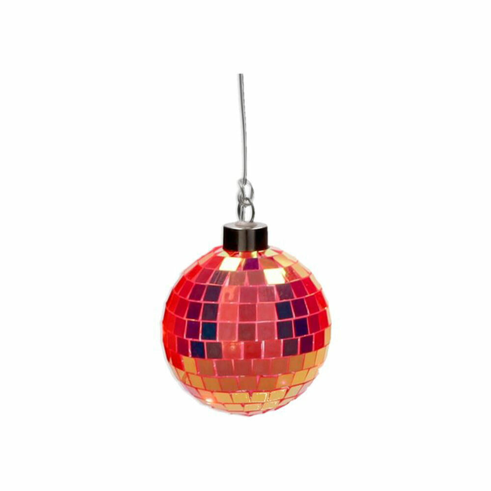Gift Company LED-Kugel Disco, Discokugel, Weihnachtskugel, Dekokugel, Glas / Polyester, Neon Orange, Ø 8 cm, 1217903085