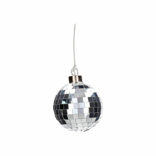 Gift Company LED-Kugel Disco, Discokugel, Weihnachtskugel, Dekokugel, Glas / Polyester, Silber, Ø 8 cm, 1217903022