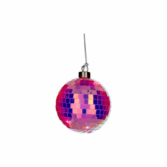 Gift Company LED-Kugel Disco, Discokugel, Weihnachtskugel, Dekokugel, Glas / Polyester, Neon Pink, Ø 10 cm, 1217904082