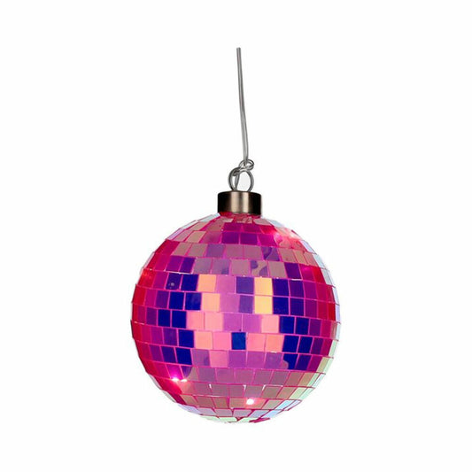 Gift Company LED-Kugel Disco, Discokugel, Weihnachtskugel, Dekokugel, Glas / Polyester, Neon Pink, Ø 10 cm, 1217904082