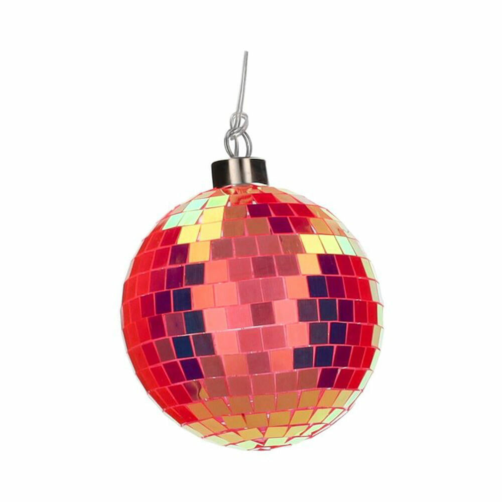 Gift Company LED-Kugel Disco, Discokugel, Weihnachtskugel, Dekokugel, Glas / Polyester, Neon Orange, Ø 10 cm, 1217904085