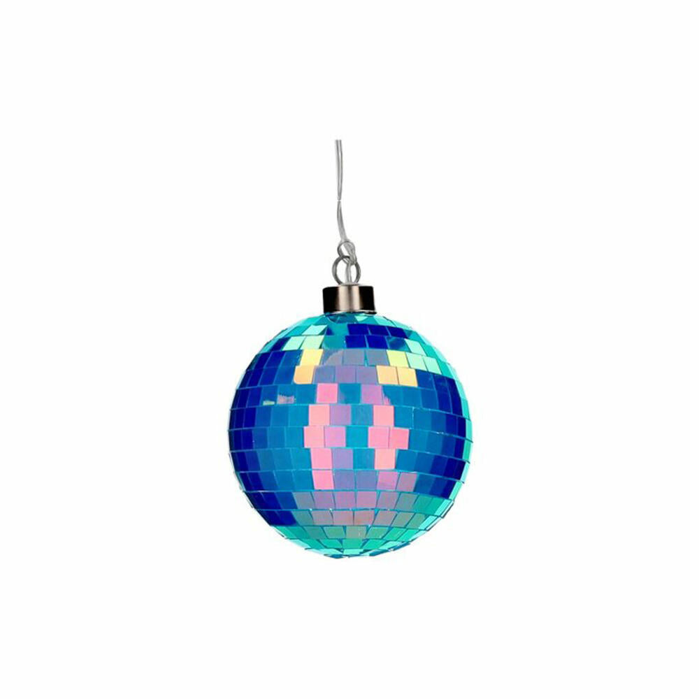 Gift Company LED-Kugel Disco, Discokugel, Weihnachtskugel, Dekokugel, Glas / Polyester, Neon Blau, Ø 10 cm, 1217904087