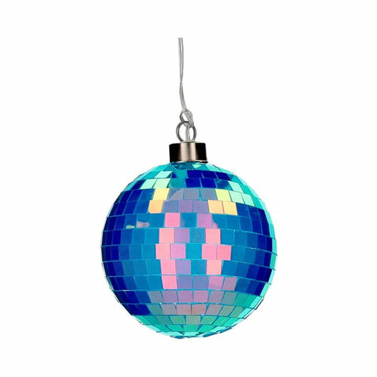 Gift Company LED-Kugel Disco, Discokugel, Weihnachtskugel, Dekokugel, Glas / Polyester, Neon Blau, Ø 10 cm, 1217904087