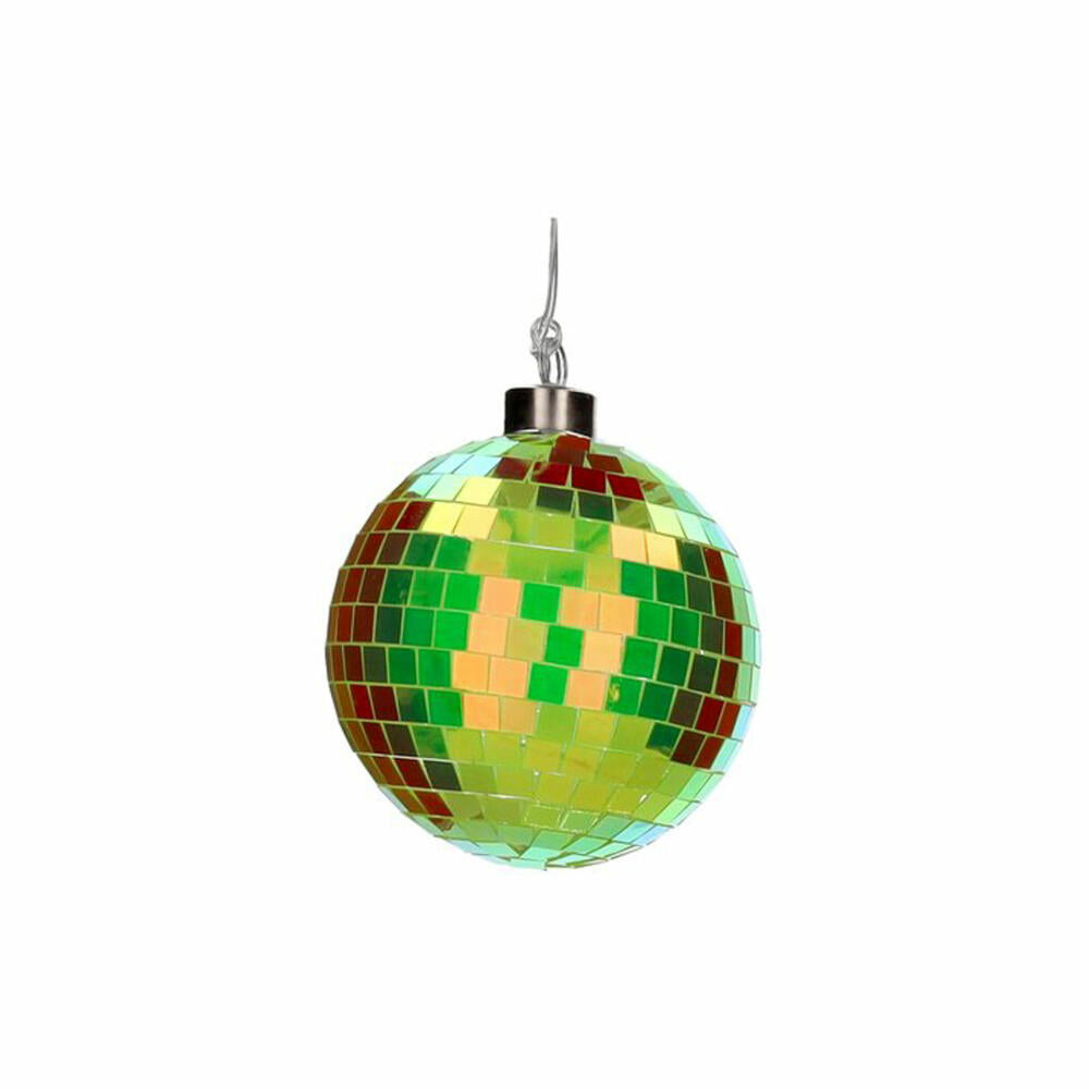 Gift Company LED-Kugel Disco, Discokugel, Weihnachtskugel, Dekokugel, Glas / Polyester, Neon Grün, Ø 10 cm, 1217904084