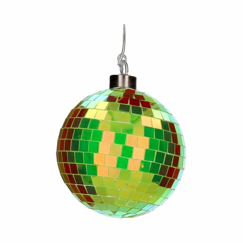 Gift Company LED-Kugel Disco, Discokugel, Weihnachtskugel, Dekokugel, Glas / Polyester, Neon Grün, Ø 10 cm, 1217904084