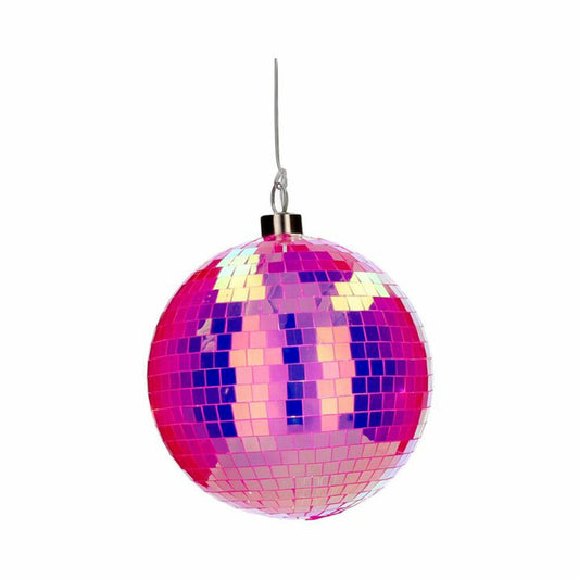 Gift Company LED-Kugel Disco, Discokugel, Weihnachtskugel, Dekokugel, Glas / Polyester, Neon Pink, Ø 15 cm, 1217905082
