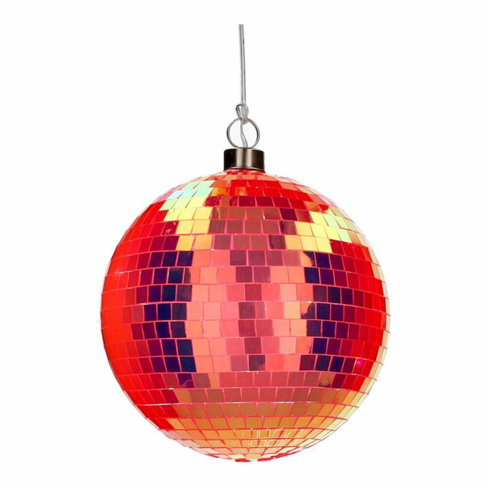 Gift Company LED-Kugel Disco, Discokugel, Weihnachtskugel, Dekokugel, Glas / Polyester, Neon Orange, Ø 15 cm, 1217905085