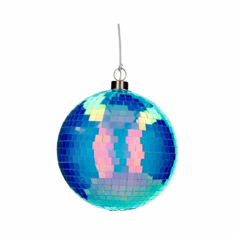 Gift Company LED-Kugel Disco, Discokugel, Weihnachtskugel, Dekokugel, Glas / Polyester, Neon Blau, Ø 15 cm, 1217905087