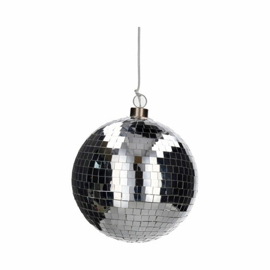 Gift Company LED-Kugel Disco, Discokugel, Weihnachtskugel, Dekokugel, Glas / Polyester, Silber, Ø 15 cm, 1217905022