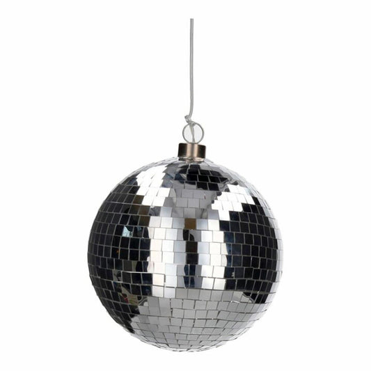 Gift Company LED-Kugel Disco, Discokugel, Weihnachtskugel, Dekokugel, Glas / Polyester, Silber, Ø 15 cm, 1217905022