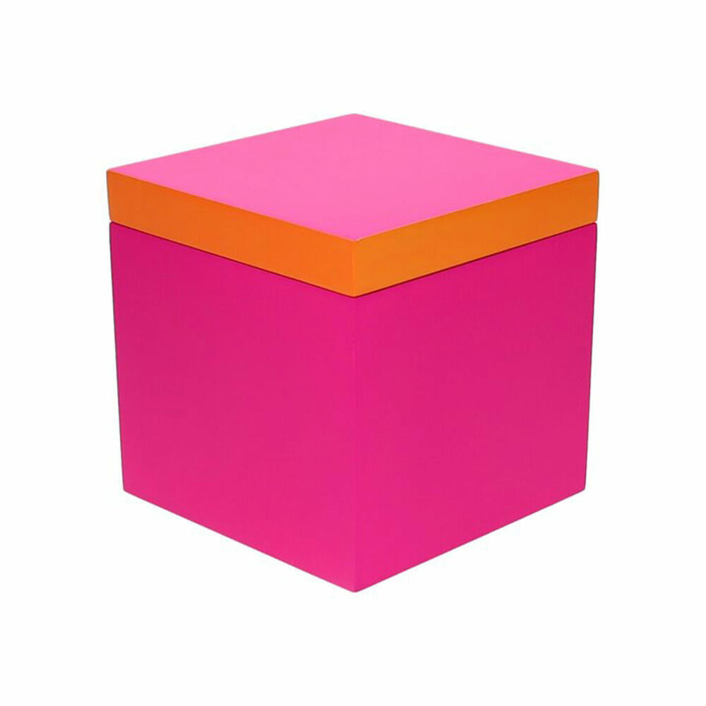 Gift Company Box Neo S, Aufbewahrungsbox, MDF, Neon Pink / Neon Orange, 13 x 13 cm, 1218003082